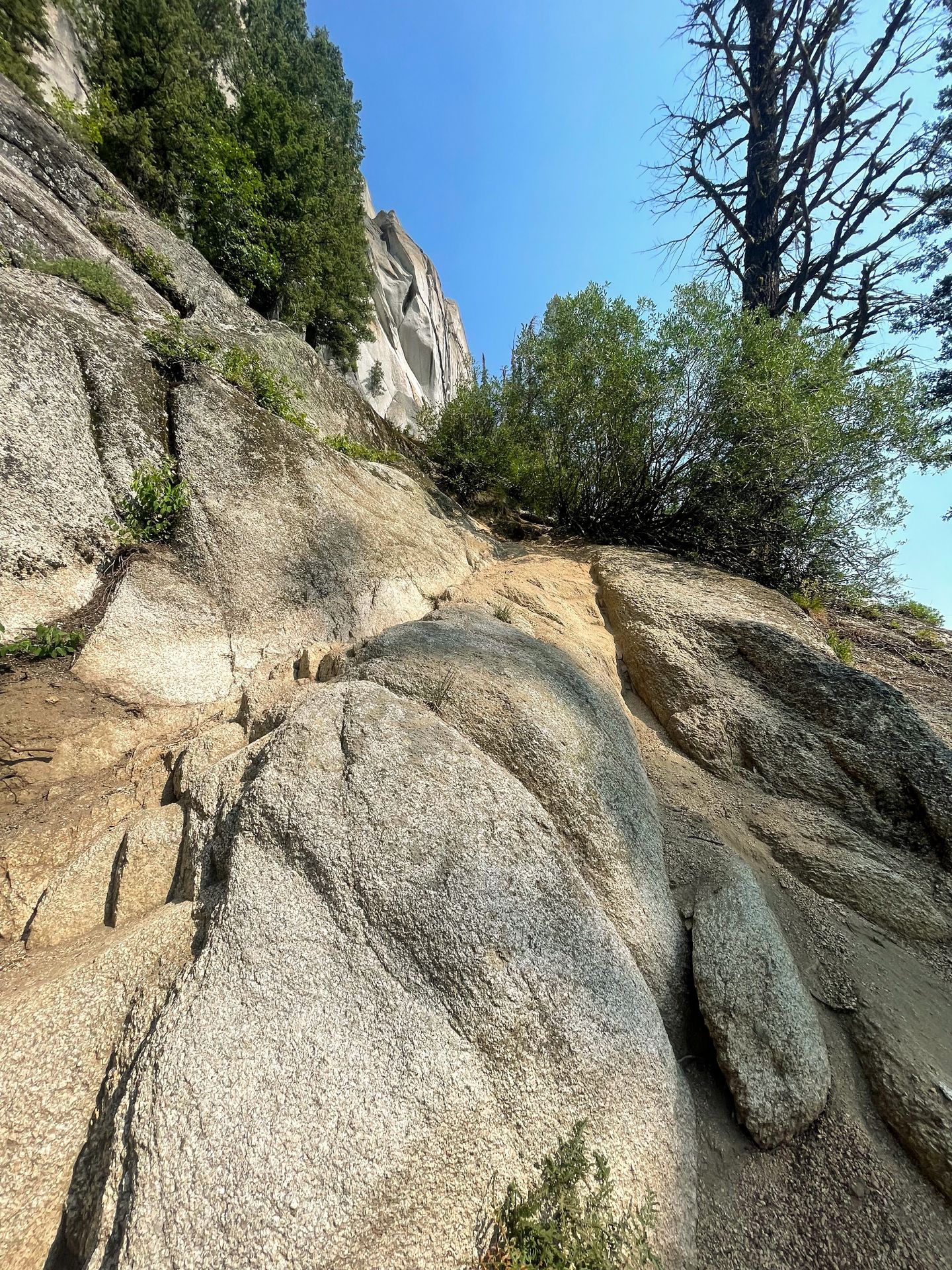 A rocky part of the trail leading up to Goat Lake.
