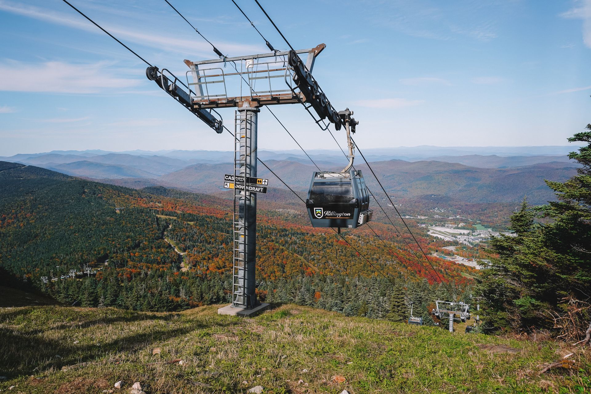 The top of a gondola on Killington Peak.