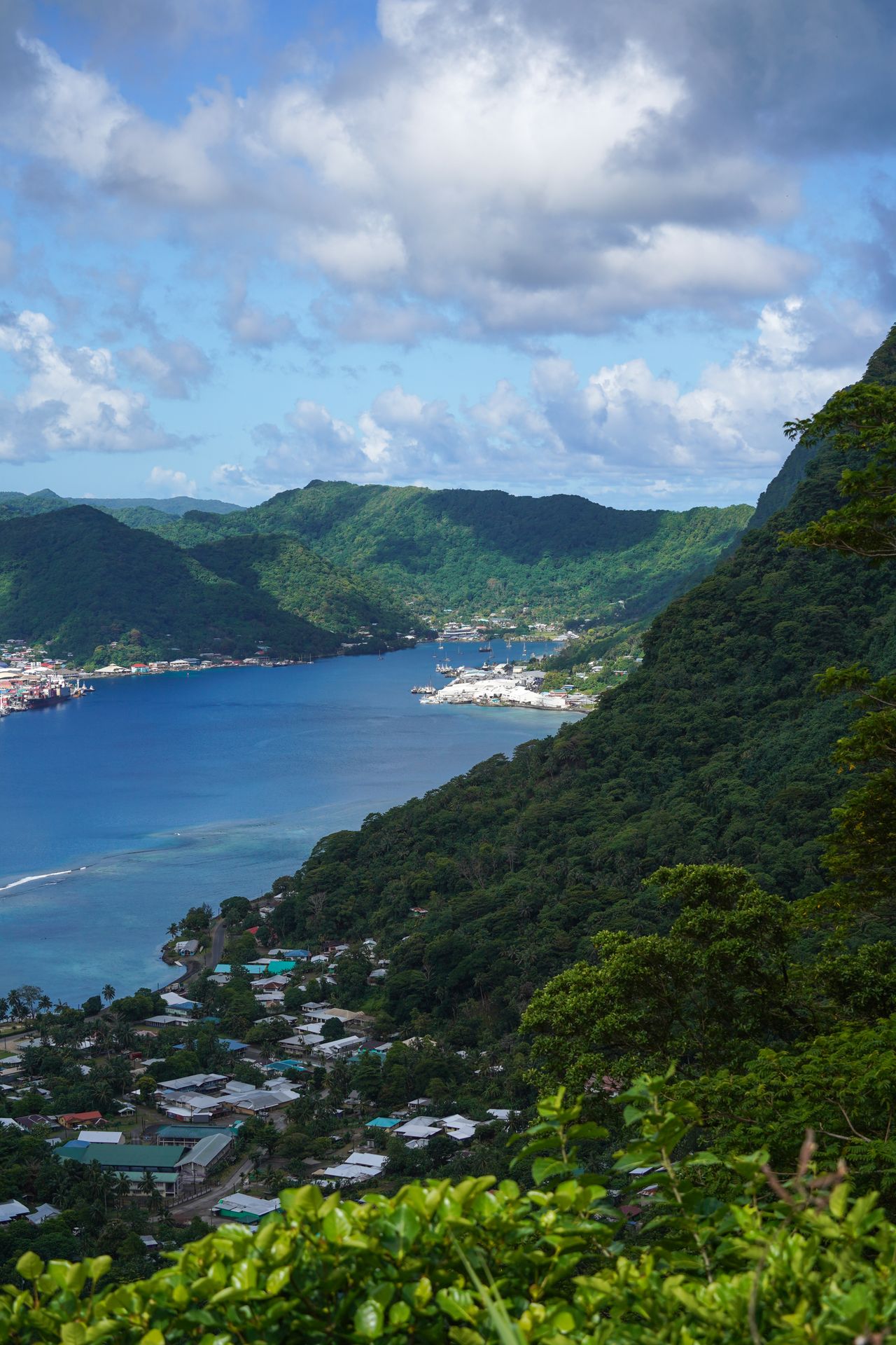 A view of Pago Pago Harbor from above