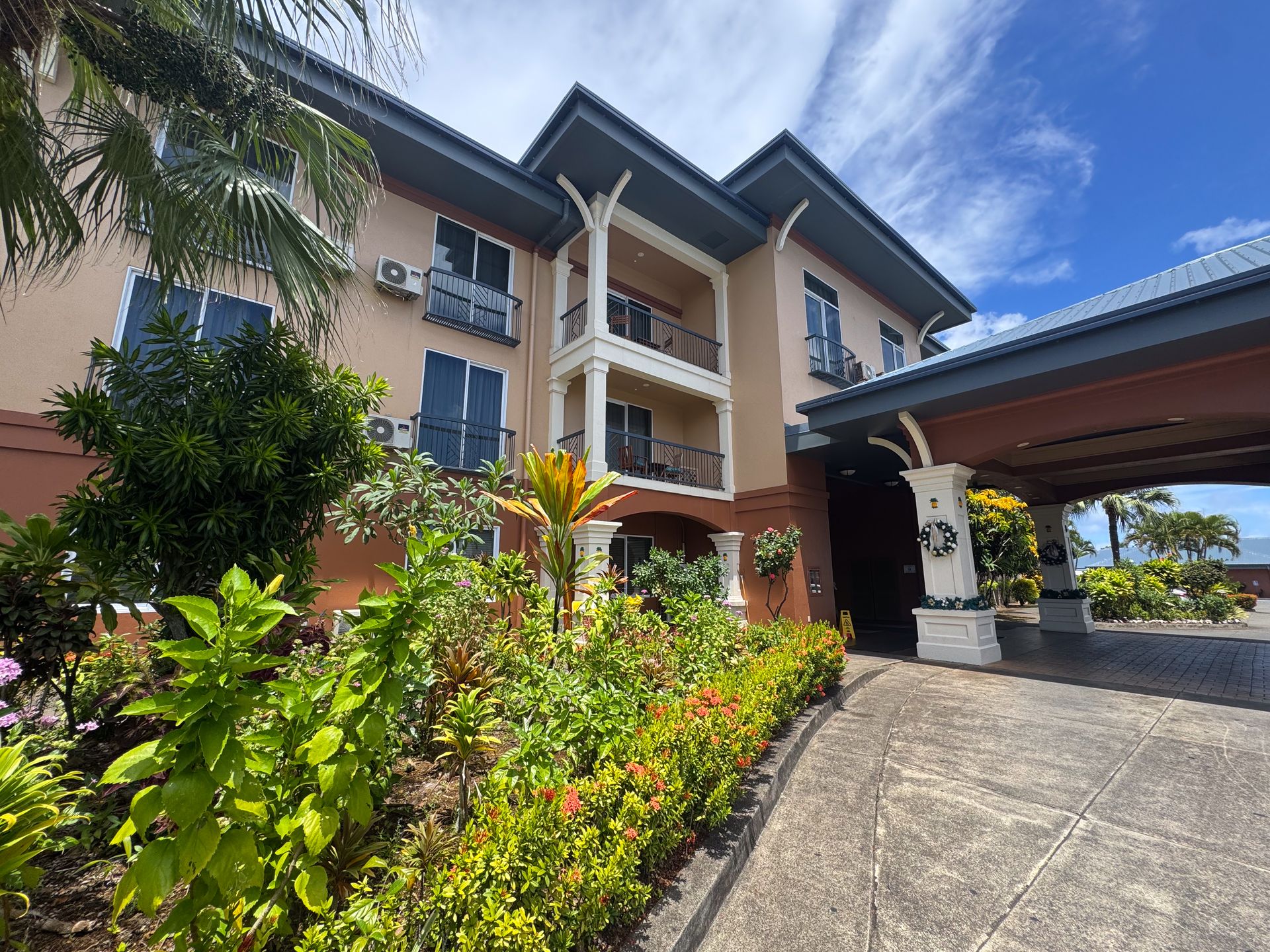 The exterior of The Tradewinds Hotel in American Samoa