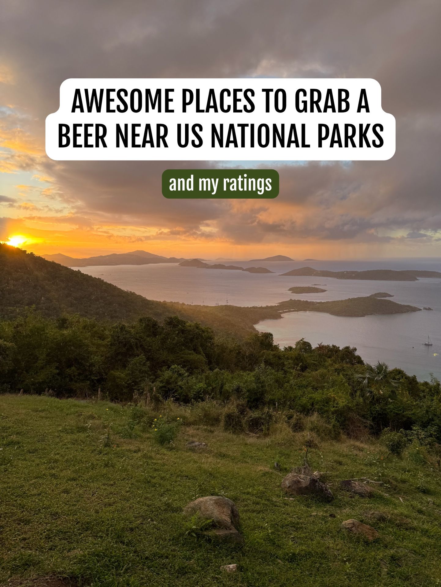 Cheers to enjoying a great meal and a drink after hiking in a national park! 🍻