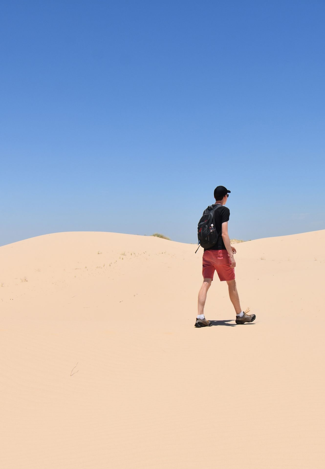 Joe walking on the Monahans Sandhills State Park.