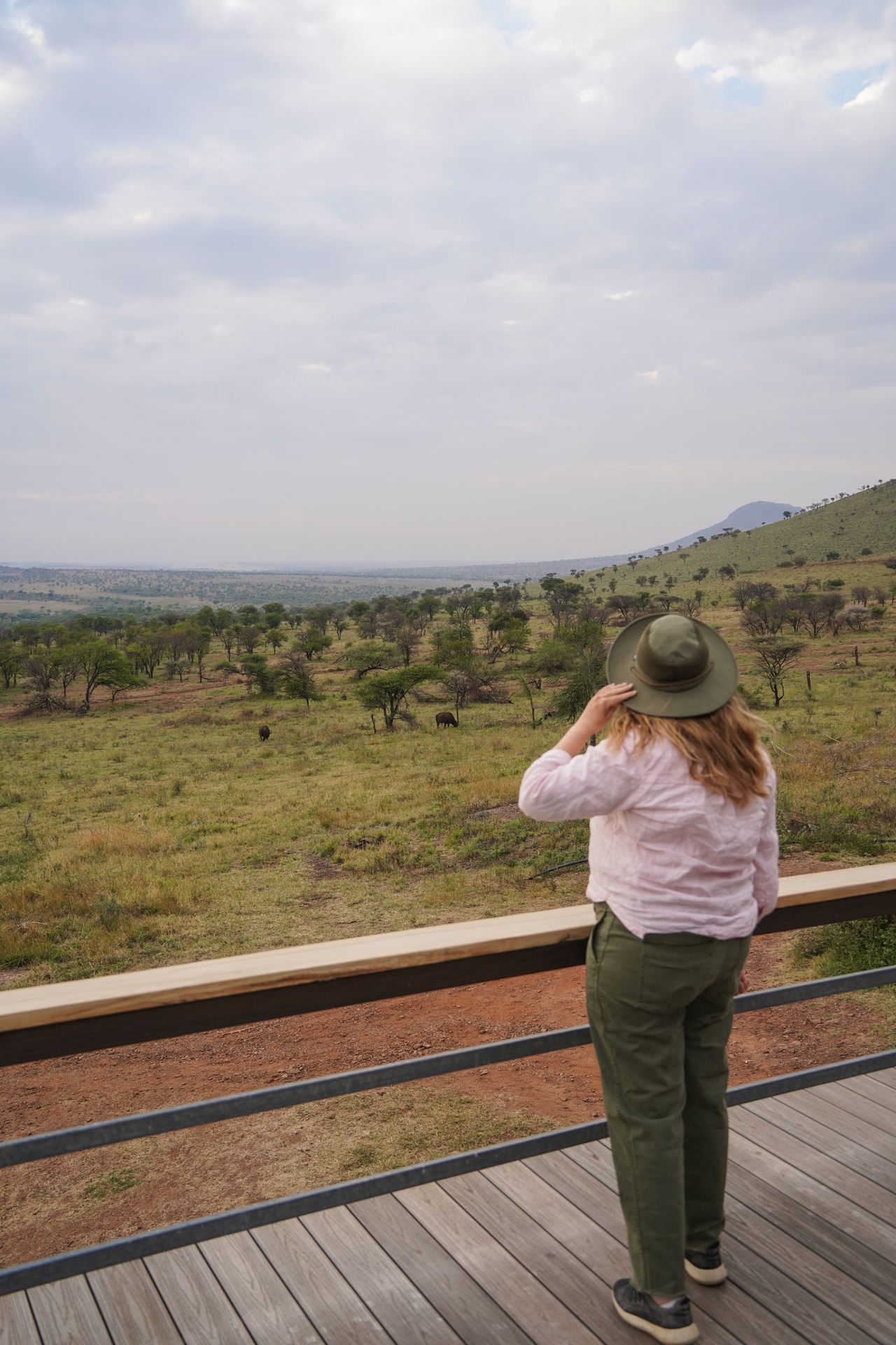 Lydia looking out at the view from the Kubu Kubu Tented Lodge