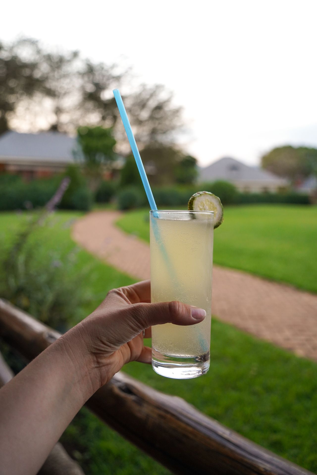 Holding up a cocktail at the Marera Valley Lodge
