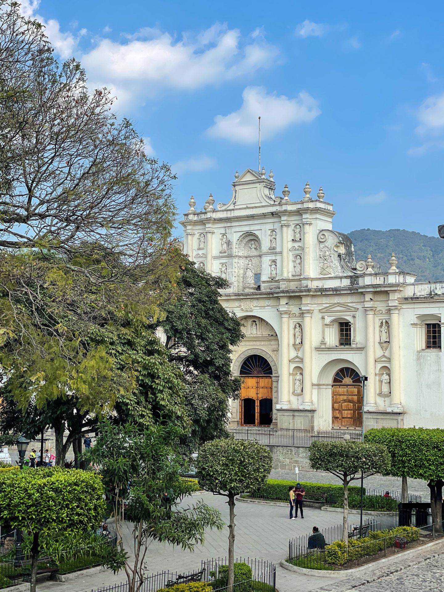 Looking down at Parque Central from the Museo Nacional de Arte de Guatemala