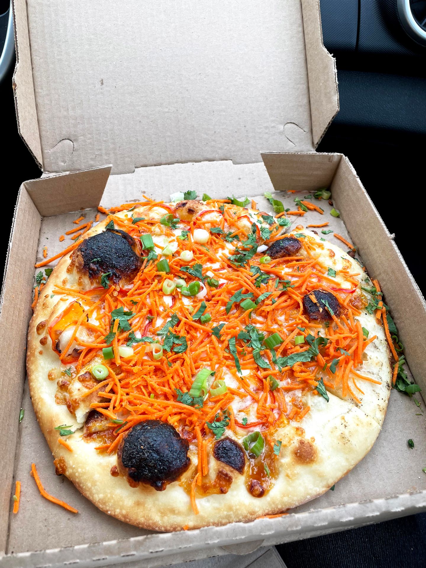 The Amazing Apricot Pizza from Moose's Pub & Pizzeria.