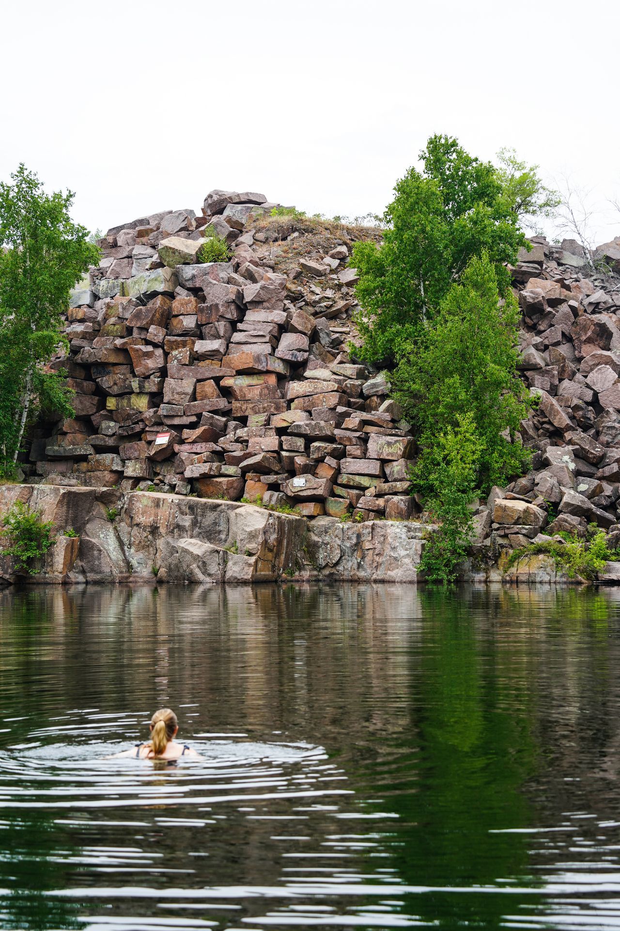 Lydia swimming in Quarry 2.