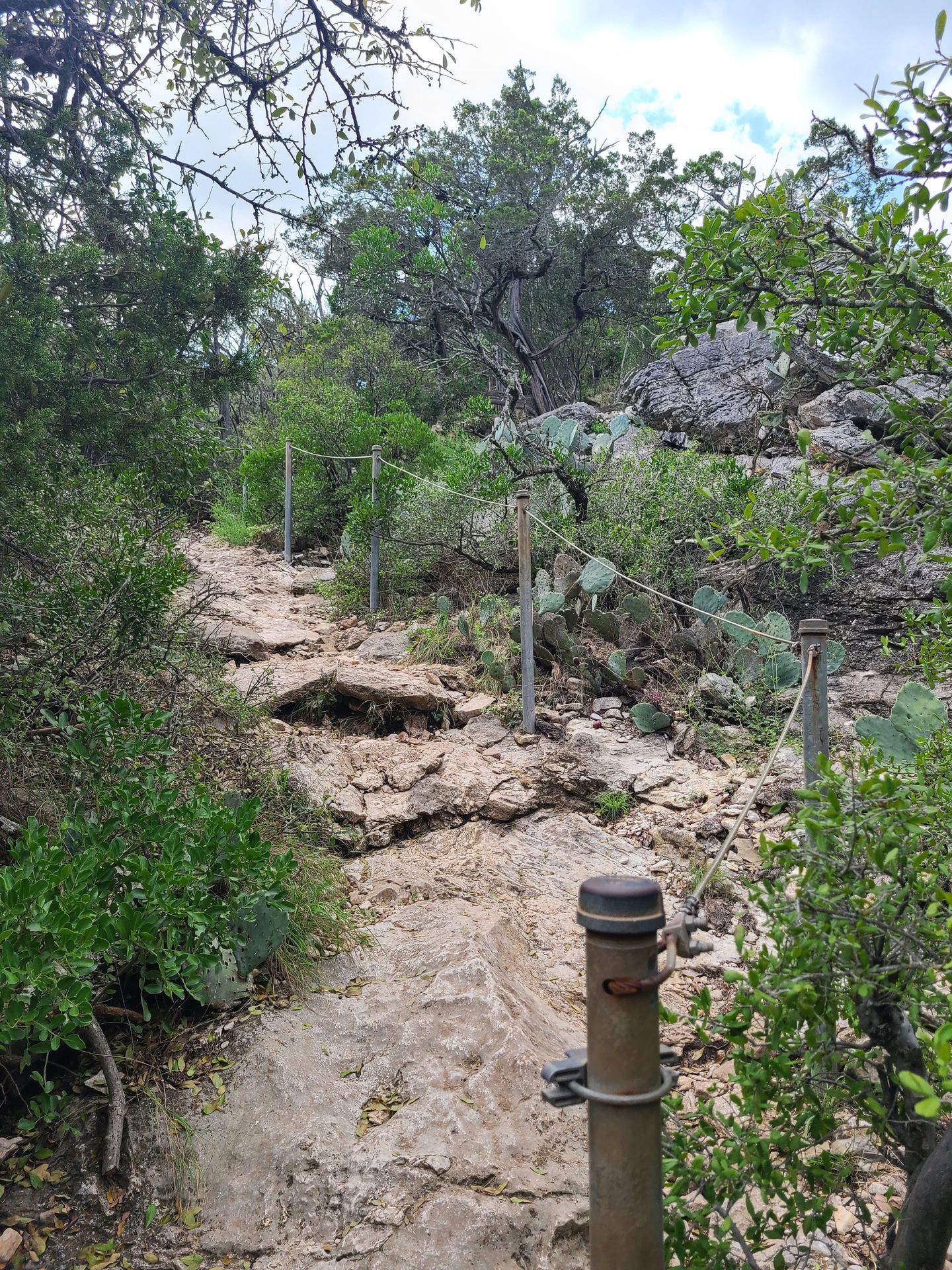 The rope section leading to Gorman Falls.