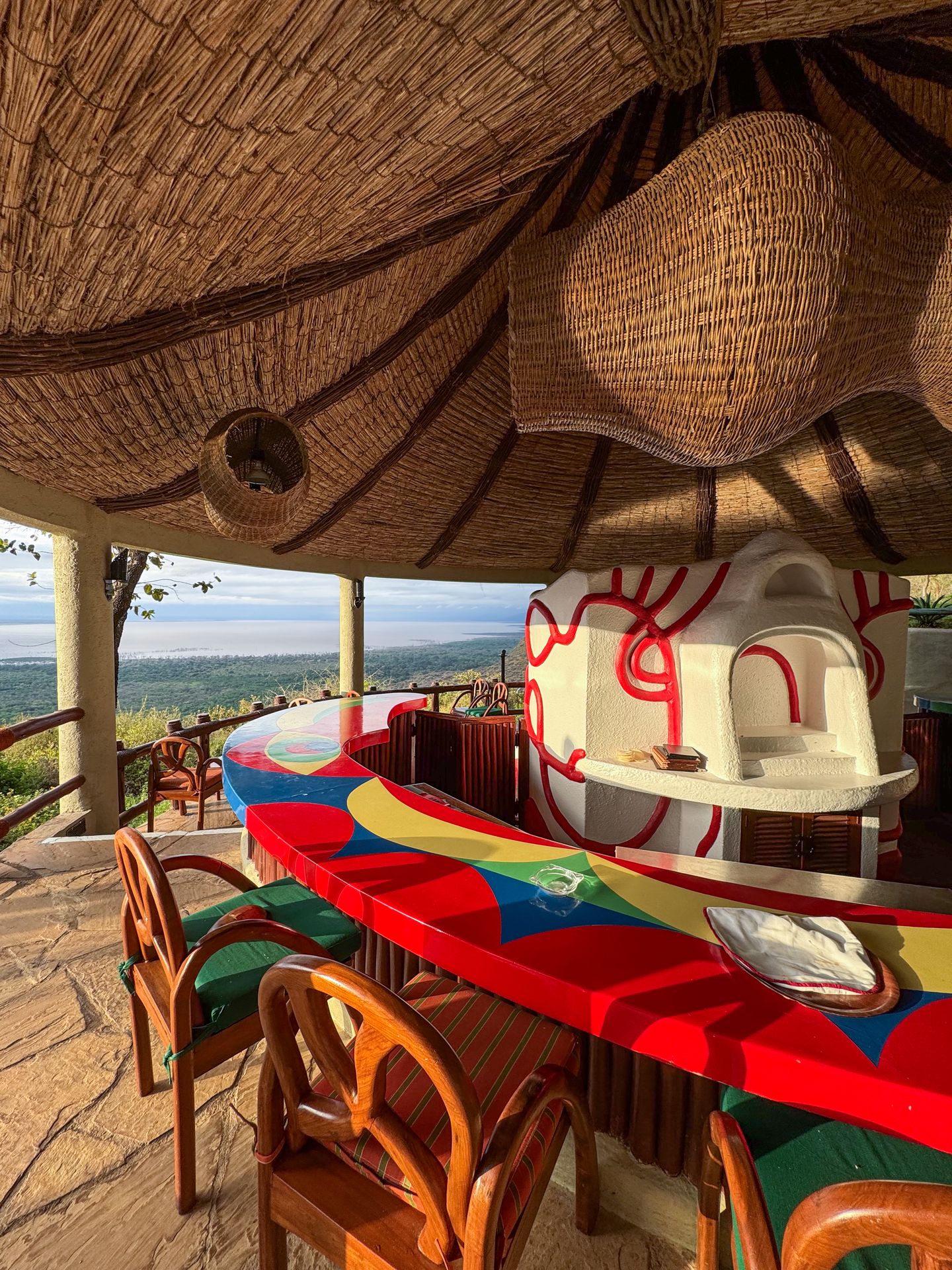 A colorful bar at Serena Lake Manyara Lodge