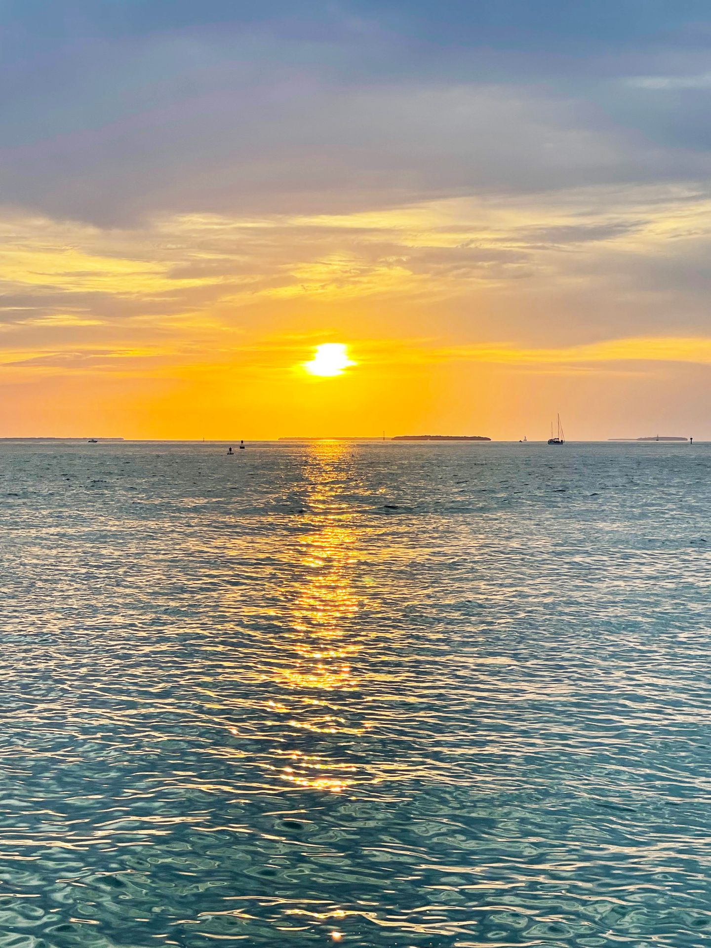 A sunset over the ocean