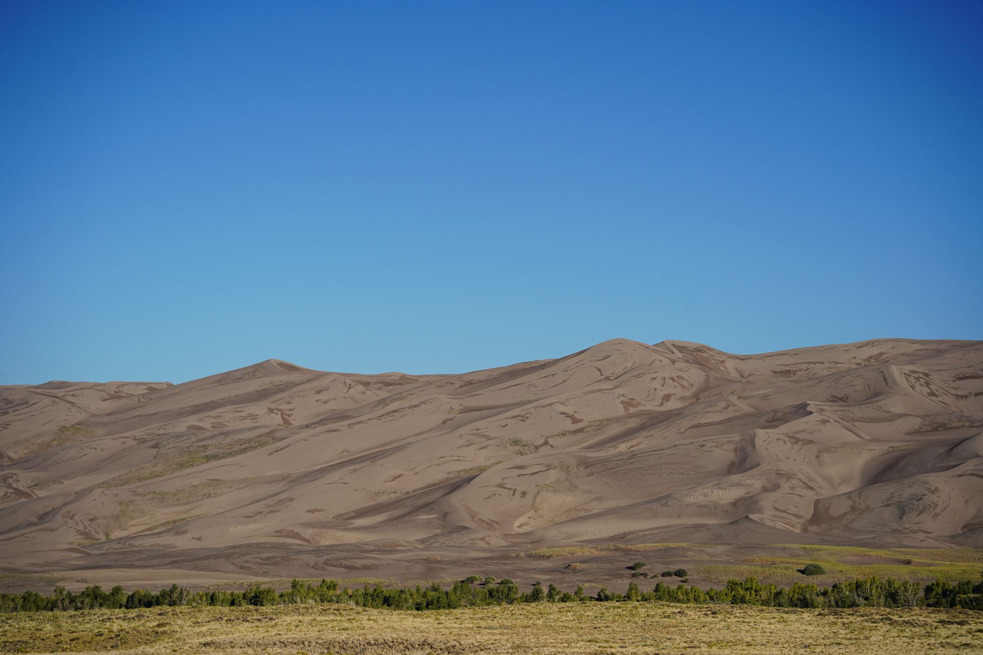 The view of sand dunes from the main parking area