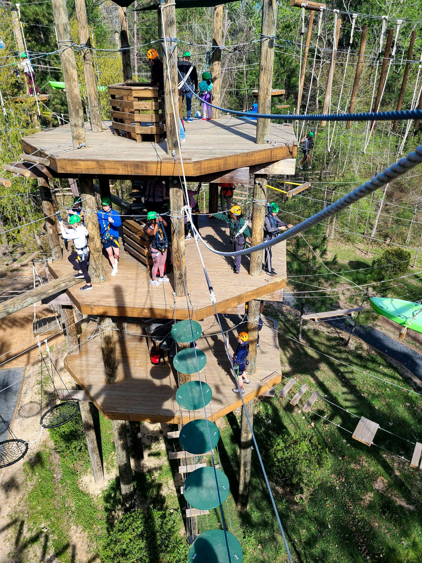 Looking down towards the center of the Texas Treeventures course
