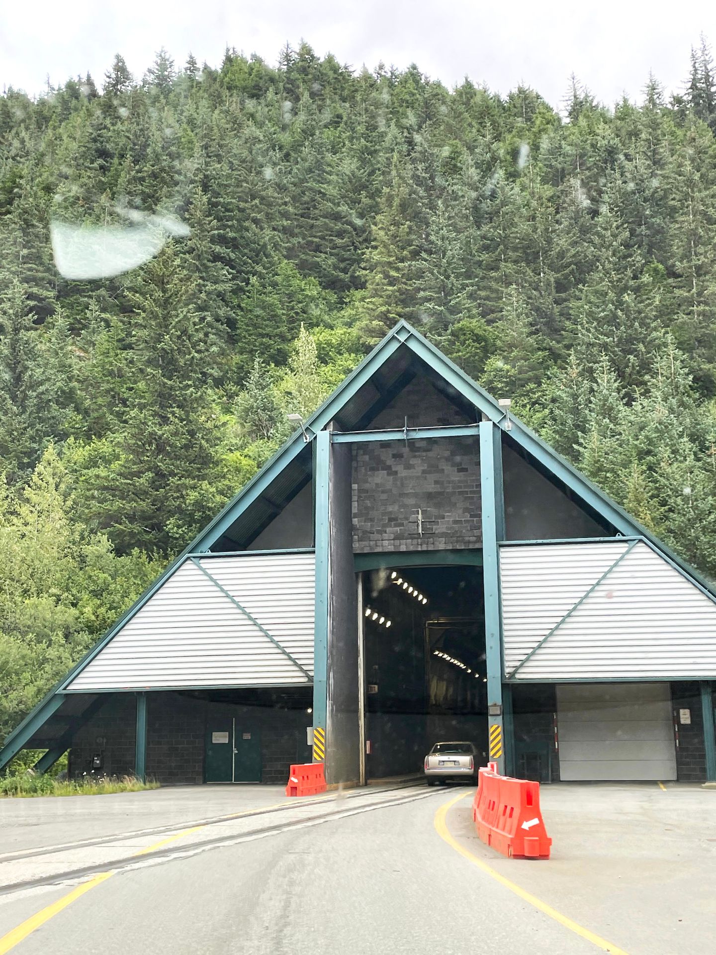 The shared tunnel that leads to Whittier, Alaska.