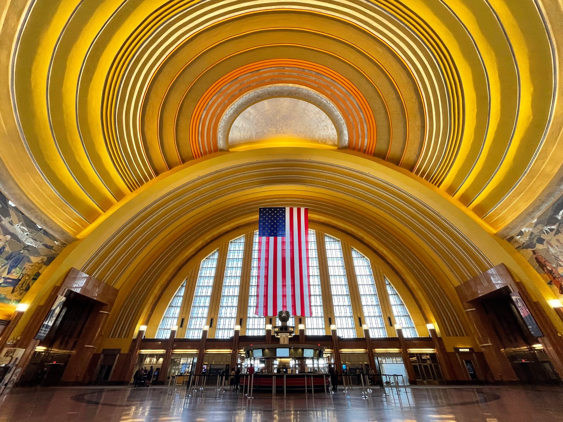 Looking up at the round rotunda at Union Terminal
