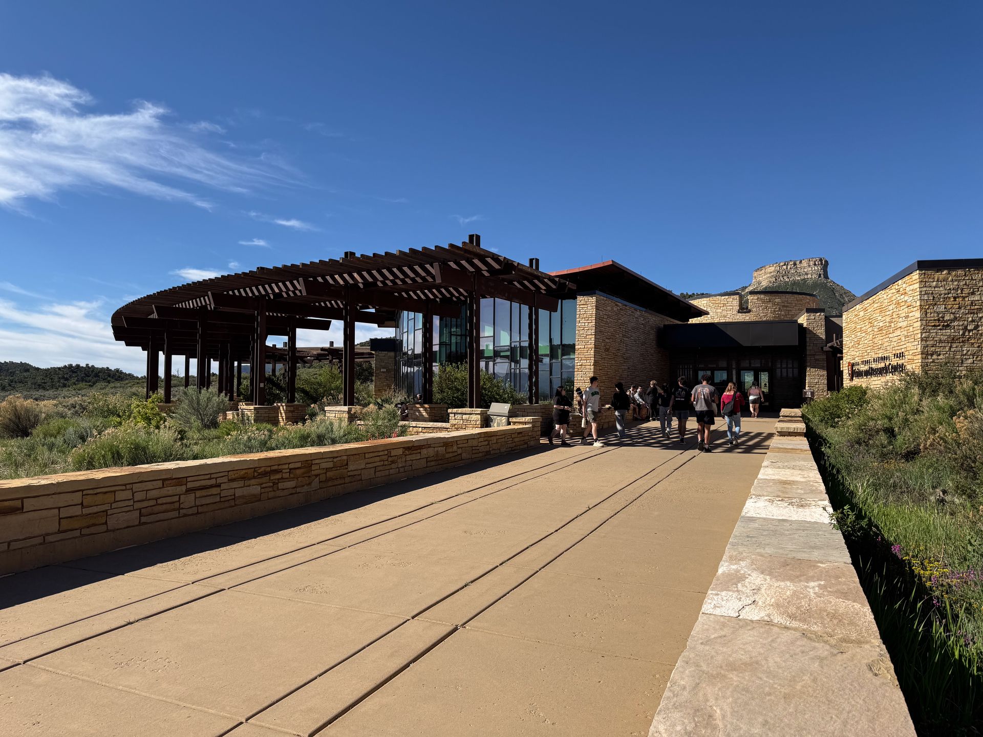 The Mesa Verde Visitor Center, which has a rounded part with floor to ceiling glass windows