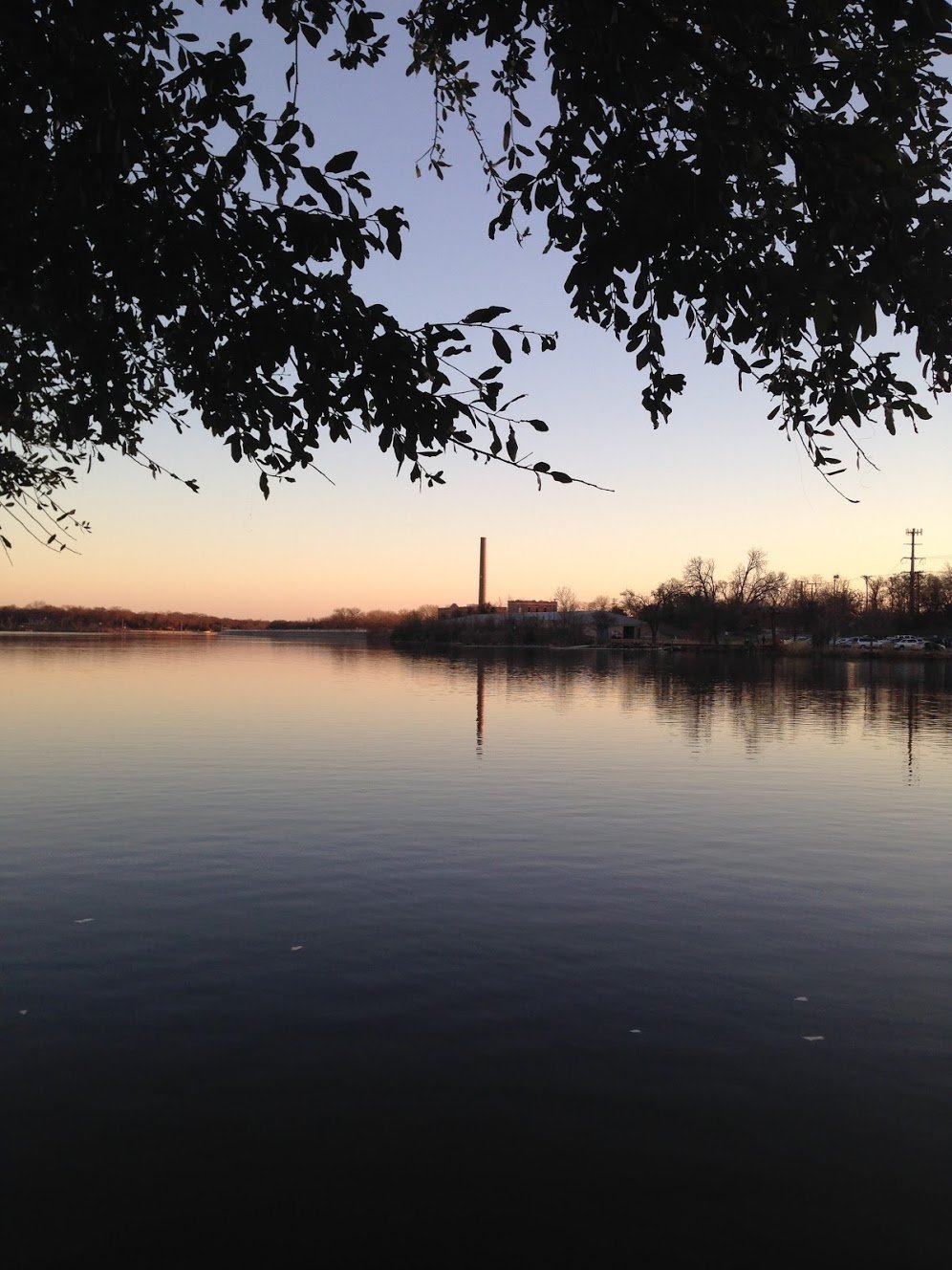 A view of White Rock Lake near sunset.