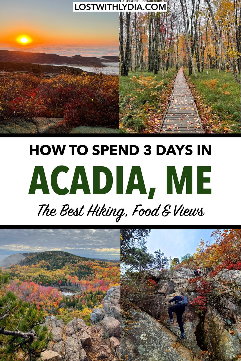 Learn how to spend 3 days in Acadia National Park with this epic Acadia itinerary! Learn about the best hikes, scenic views and food for a trip to Acadia.