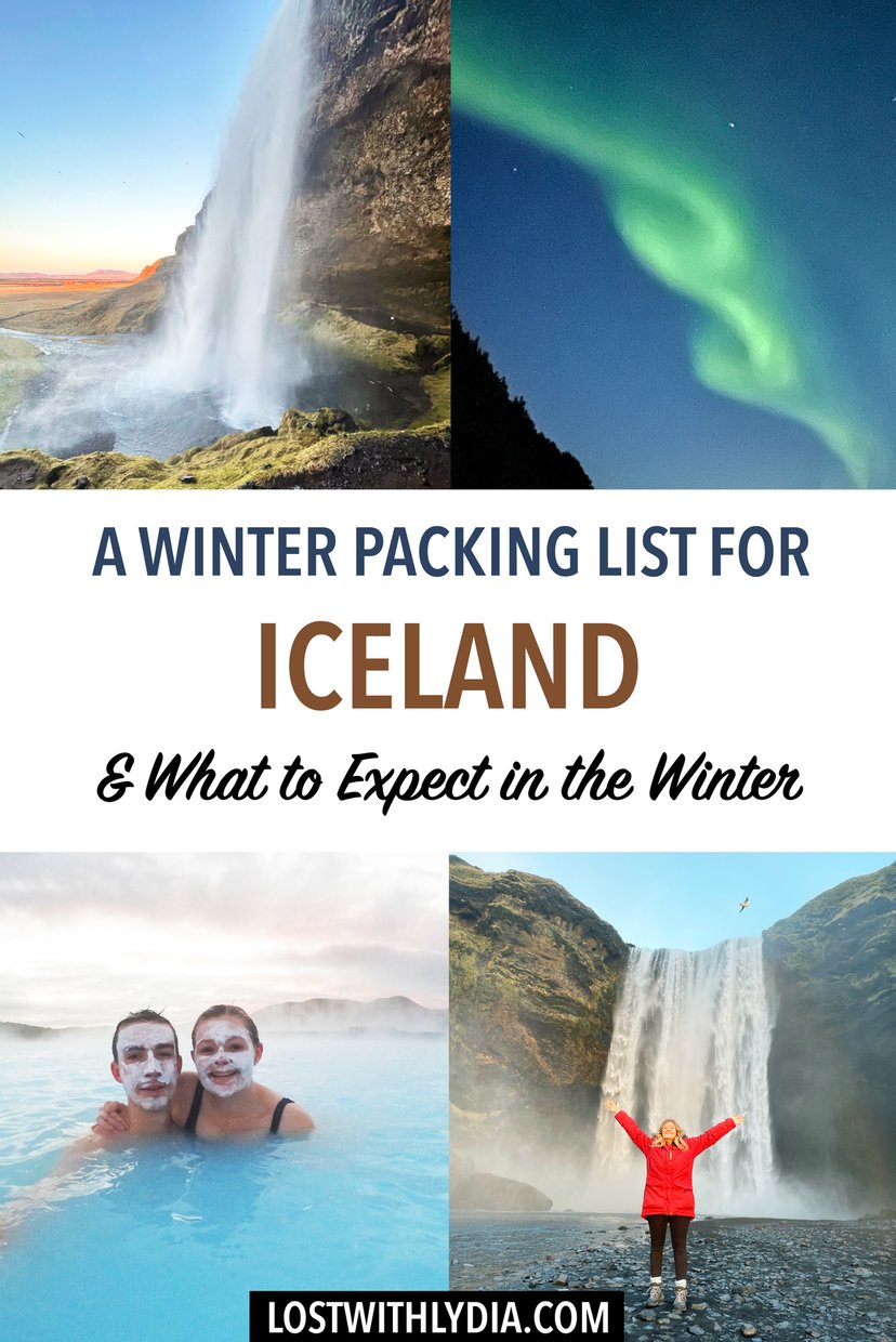Learn exactly what to pack for a winter trip to Iceland! This guide offers a detailed packing list that includes winter layers, hiking gear and more.