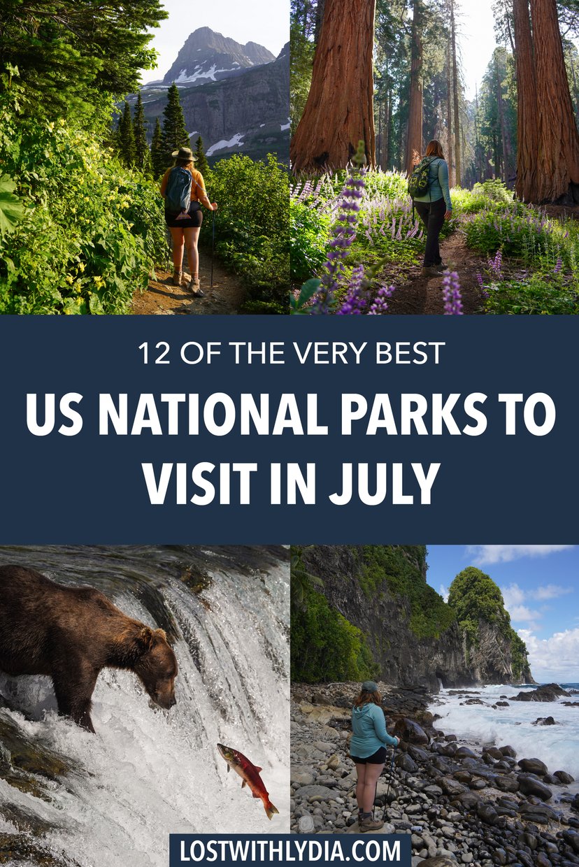 Read all about the best national parks to visit in July! Discover some incredible national parks for a summer road trip.