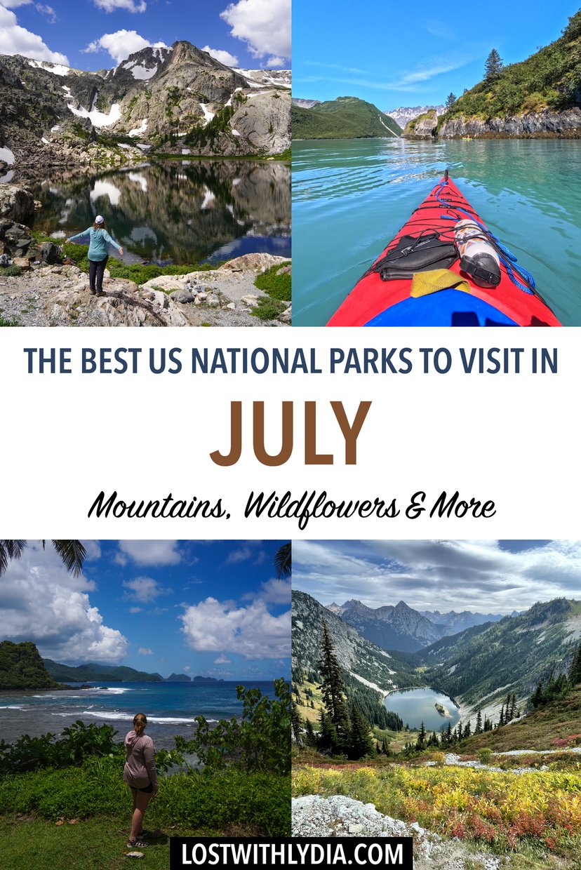 Read all about the best national parks to visit in July! Discover some incredible national parks for a summer road trip.