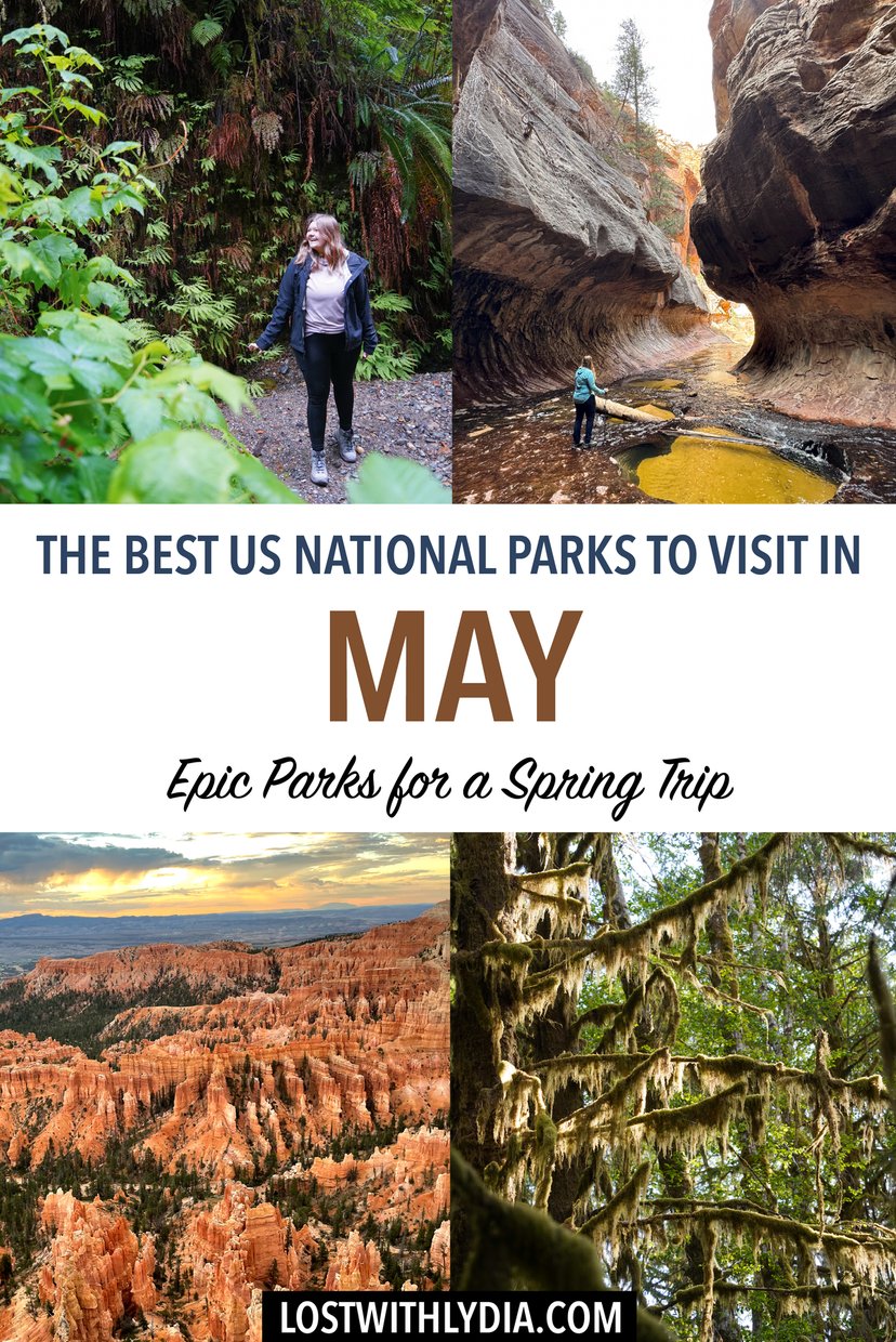 Learn about the best US national parks to visit in May! May is a great shoulder season time to visit many US national parks, and a time to see wildflowers and gushing waterfalls.