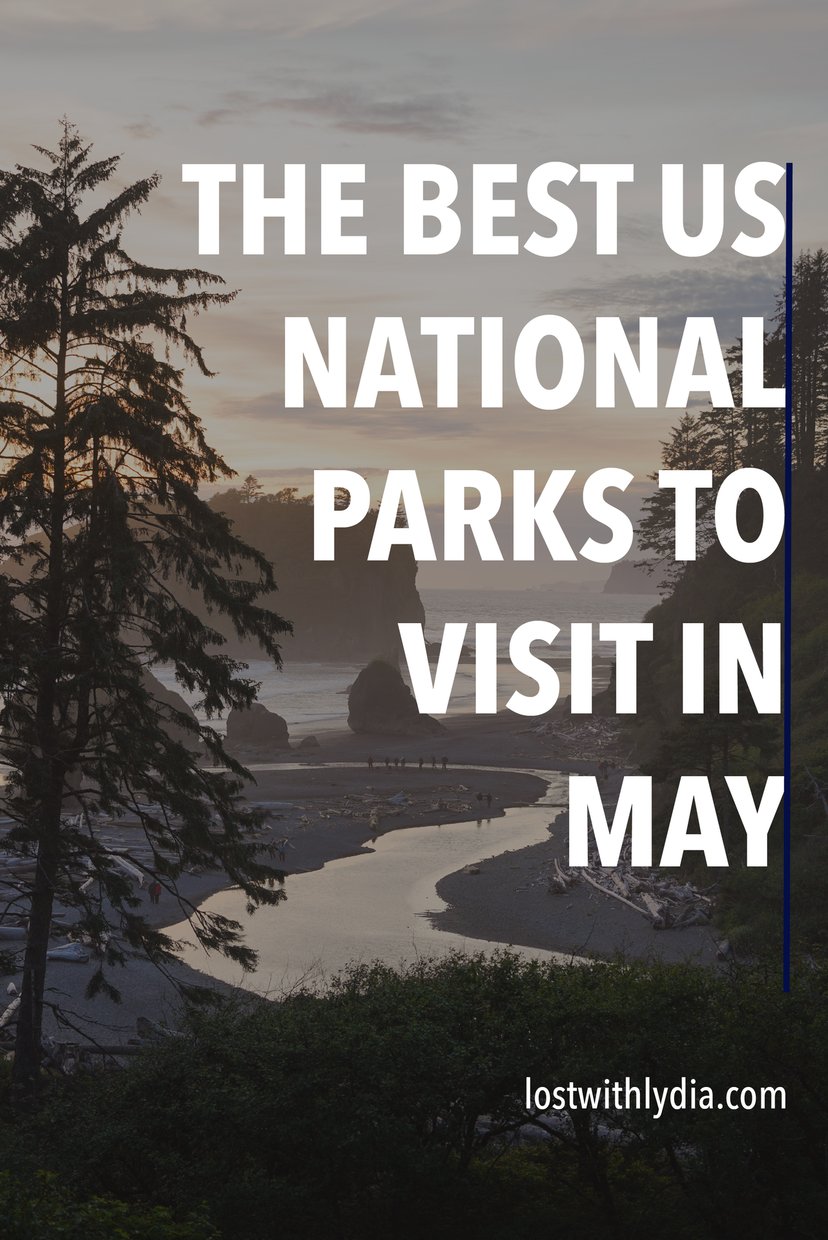 Learn about the best US national parks to visit in May! May is a great shoulder season time to visit many US national parks, and a time to see wildflowers and gushing waterfalls.