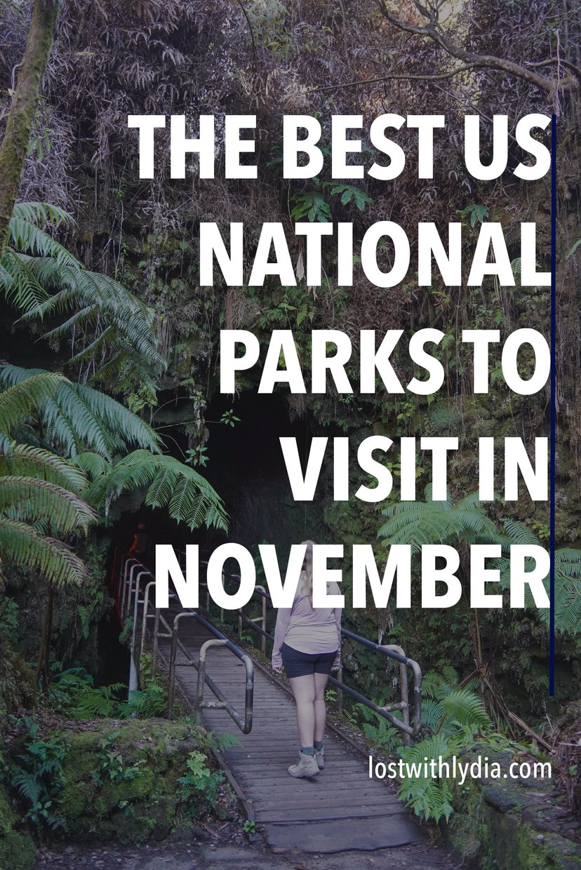 Discover the best national parks for a late fall road trip! See fall foliage, enjoy the desert, and enjoy different types of nature all over the US.