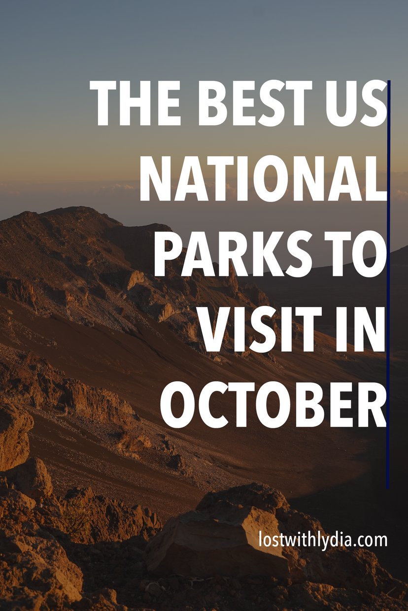 Learn about the best US national parks to visit in October! From fall foliage to canyons, this list includes the best national parks for a fall road trip.