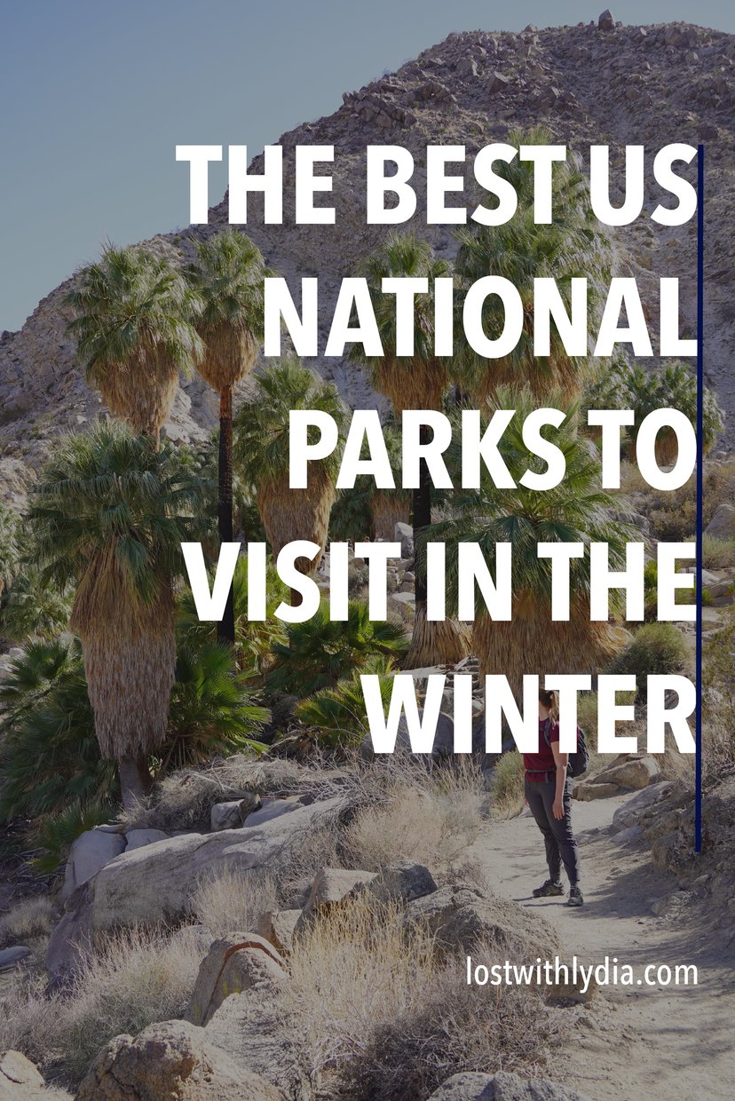 Learn about the best national parks to visit in the winter! From desert parks to tropical parks, winter is a great time for a national park vacation.